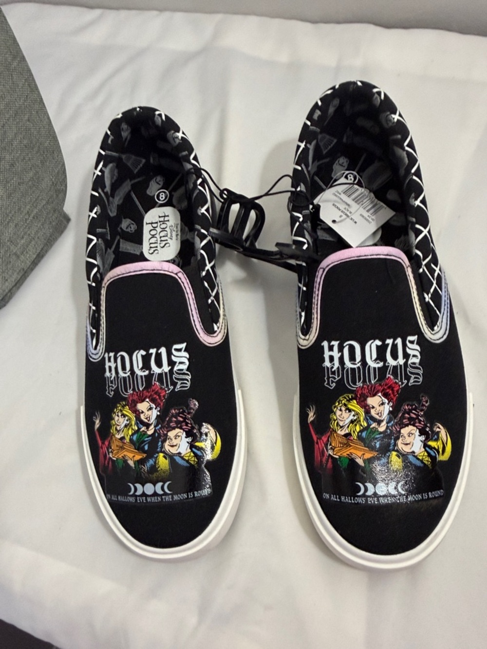 Disney Hocus Pocus Black Sneakers with Pink Trim